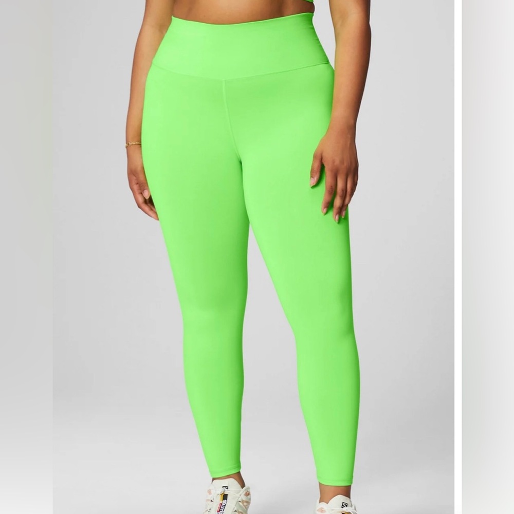 New Fabletics Boost PowerHold® High-Waisted 7/8 Legging Lime Green Size XXS